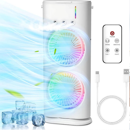 White Portable Cooling Cooler Fan With Remote Control