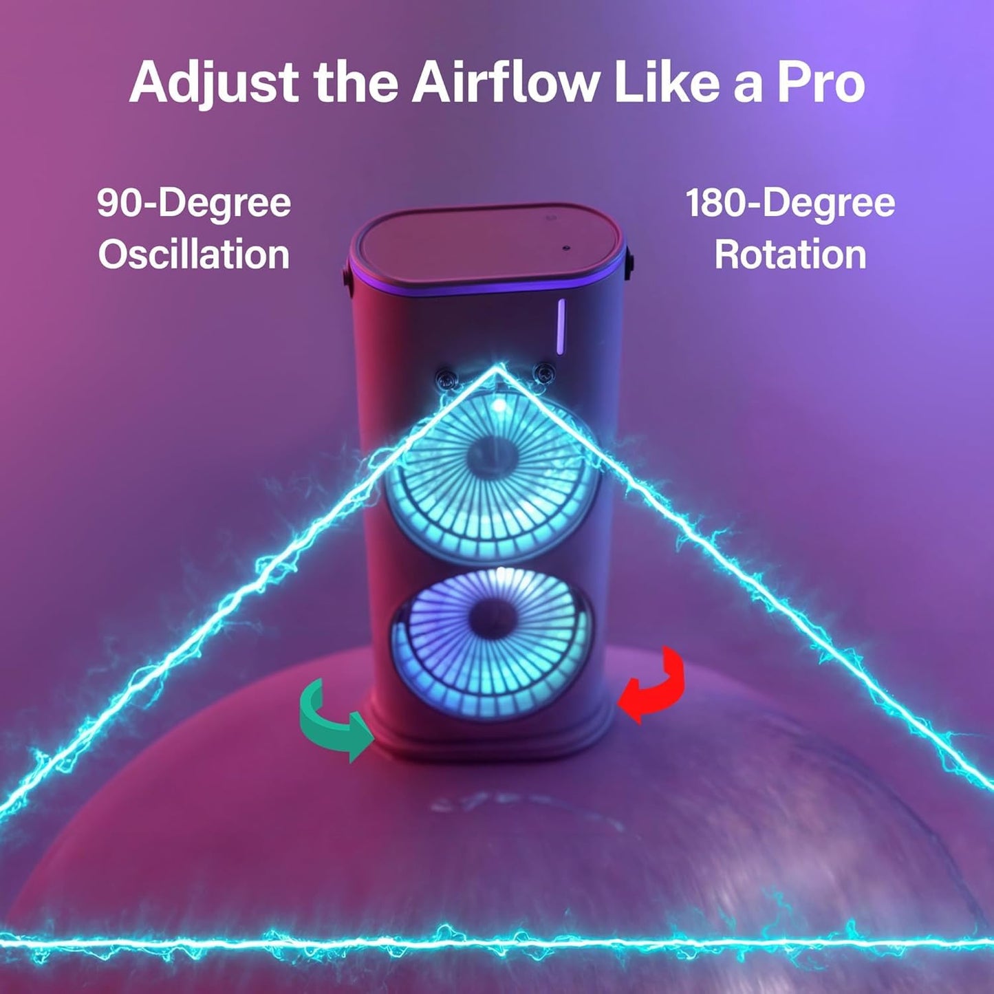 White Portable Cooling Cooler Fan With Remote Control