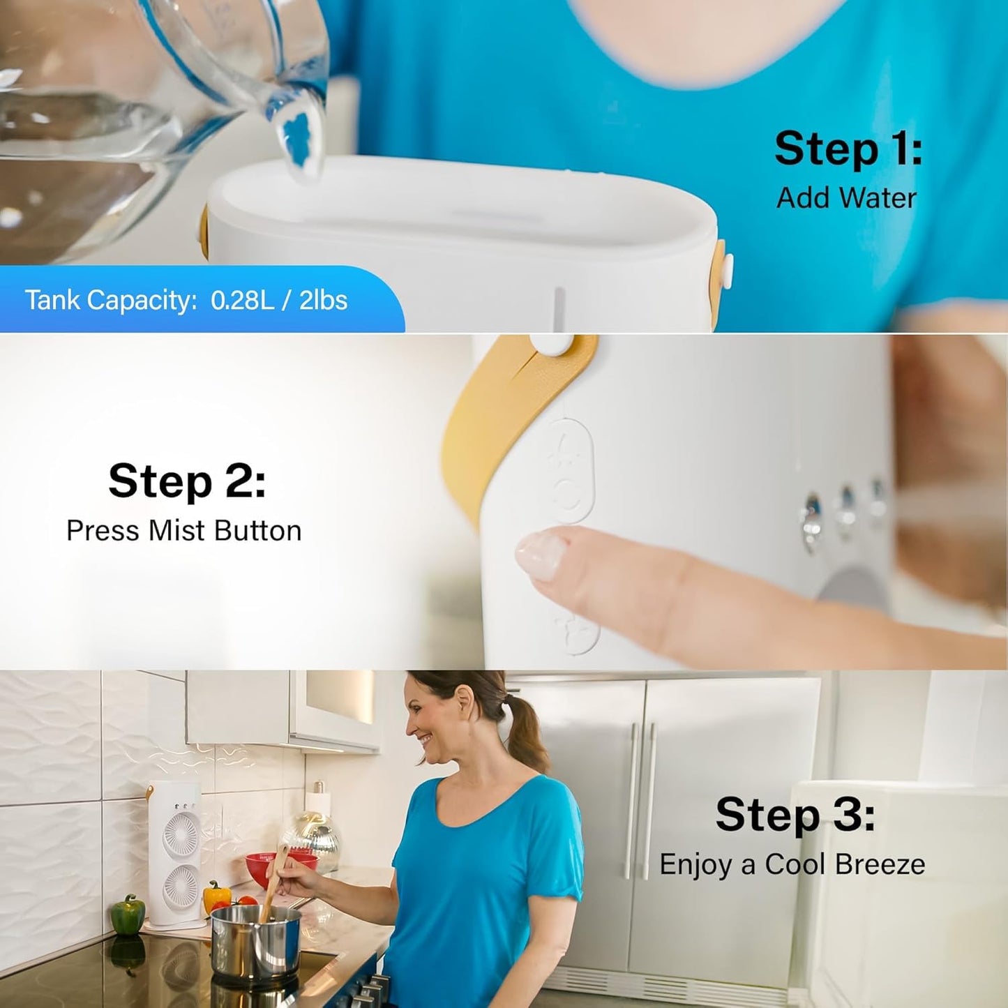 White Portable Cooling Cooler Fan With Remote Control