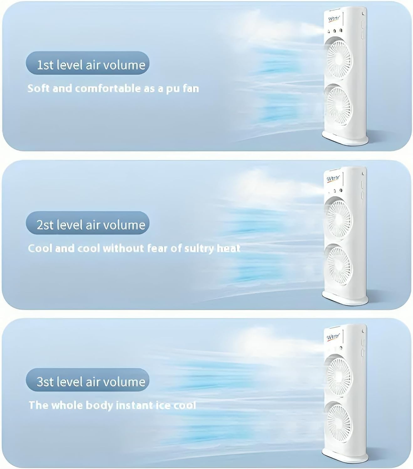 White Portable Cooling Cooler Fan With Remote Control